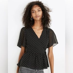 Madewell Flutter-Sleeve Peplum Top